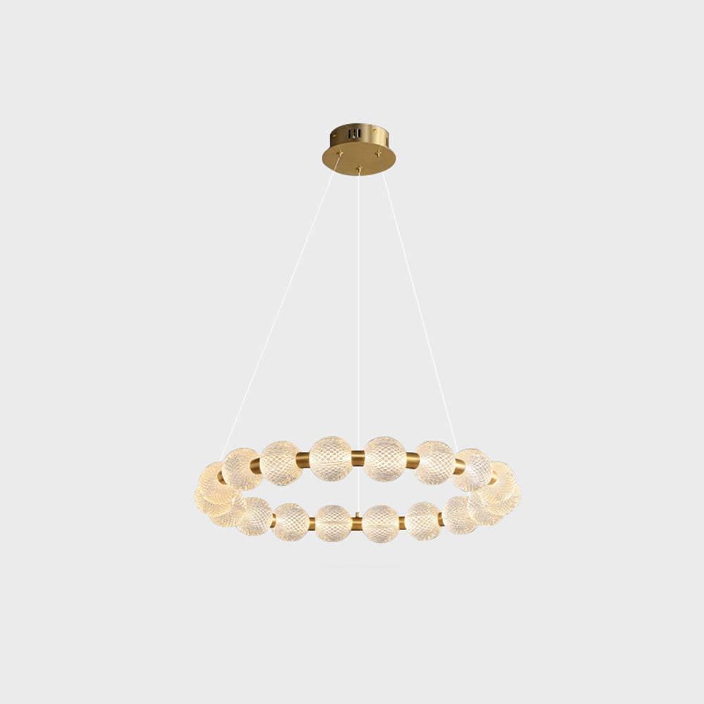 Valentina Design LED Lampada a Sospensione Metallo Acrilico Oro Anello Soggiorno/Camera da Letto/Sala da Pranzo