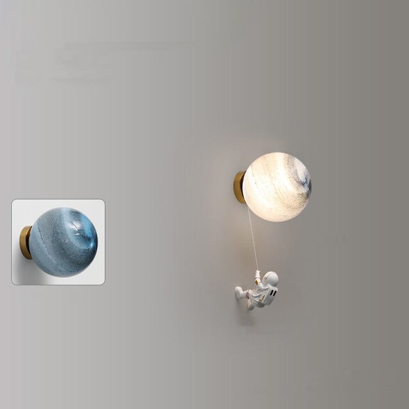 Aria Moderno Luna LED Applique Bianco Resina Camera dei Bambini