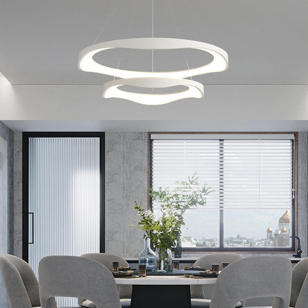 Arisha Moderna LED Lampada a Sospensione Nero/Banco Rotondo Sala da Pranzo