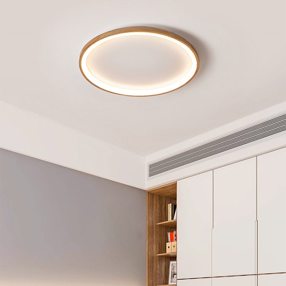 Muto Moderne LED Plafoniere Legno/Acrilico Economico Rotonda Anello Regolabile