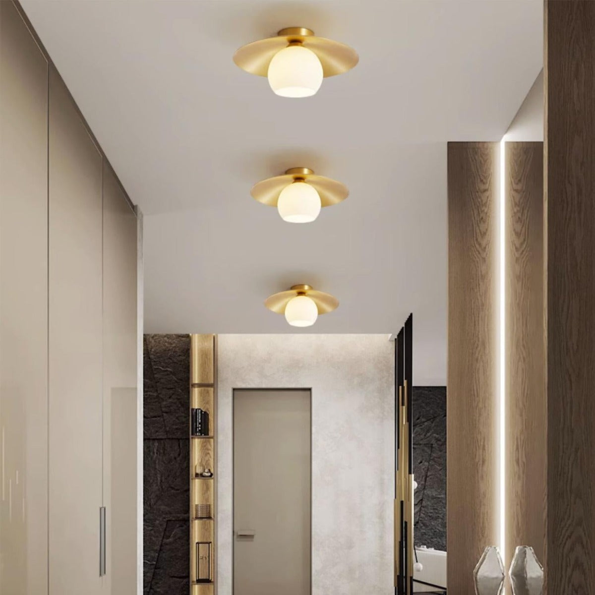 Arisha Nordiche LED Metallo Vetro Plafoniere Giallo Corridoio Soggiorno