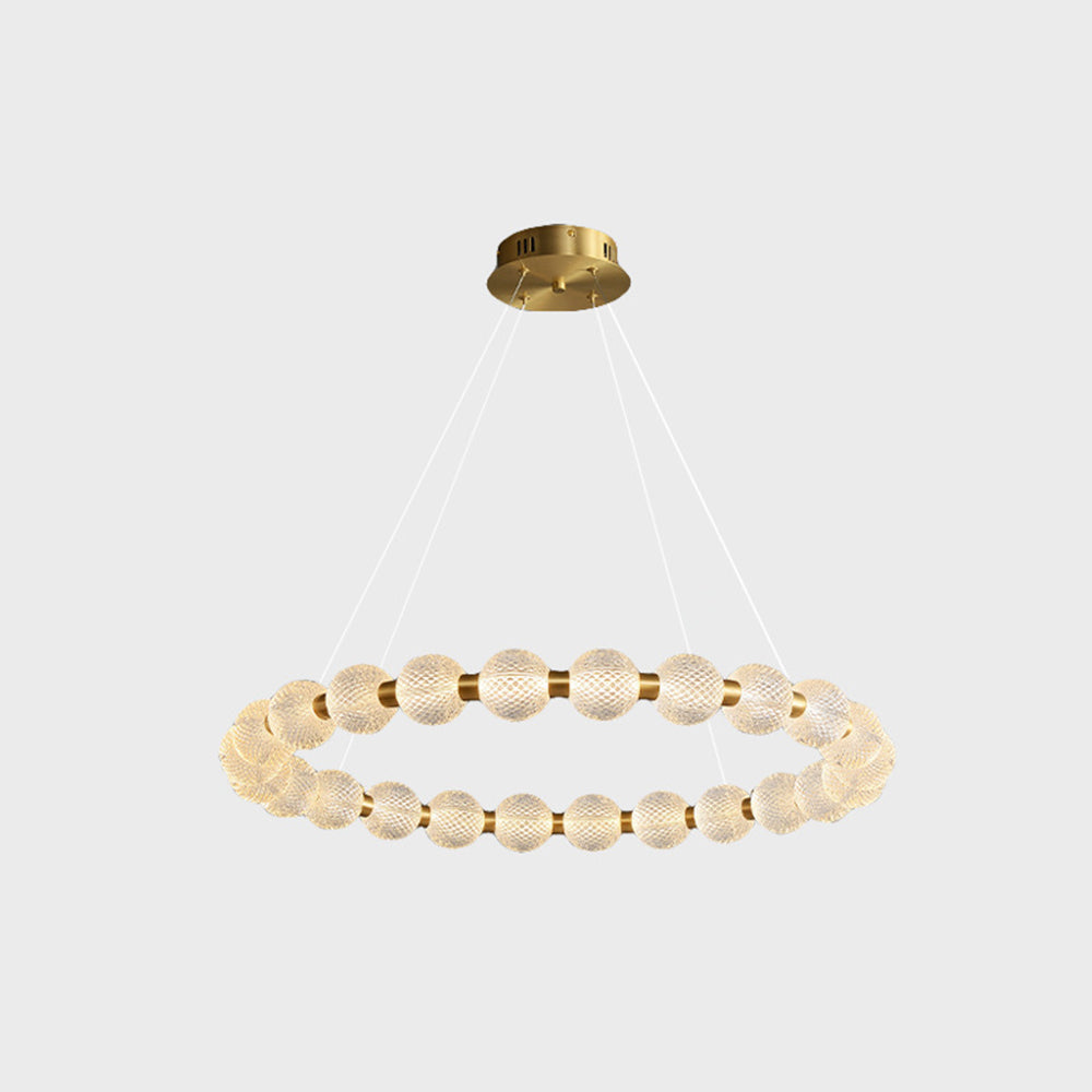 Valentina Design LED Lampada a Sospensione Metallo Acrilico Oro Anello Soggiorno/Camera da Letto/Sala da Pranzo