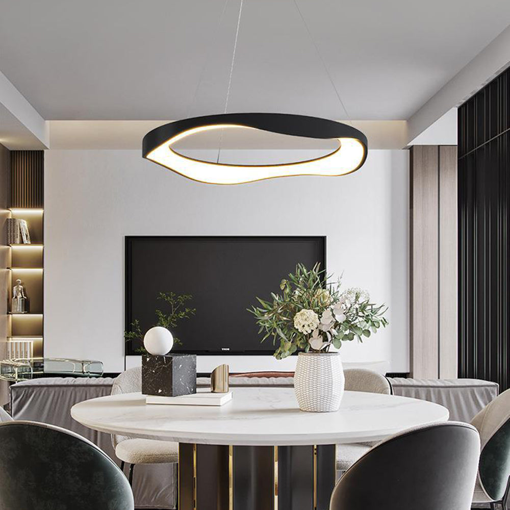 Arisha Moderna LED Lampada a Sospensione Nero/Banco Rotondo Sala da Pranzo