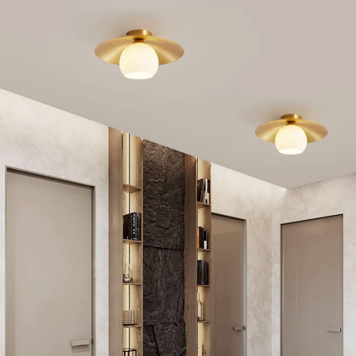Arisha Nordiche LED Metallo Vetro Plafoniere Giallo Corridoio Soggiorno