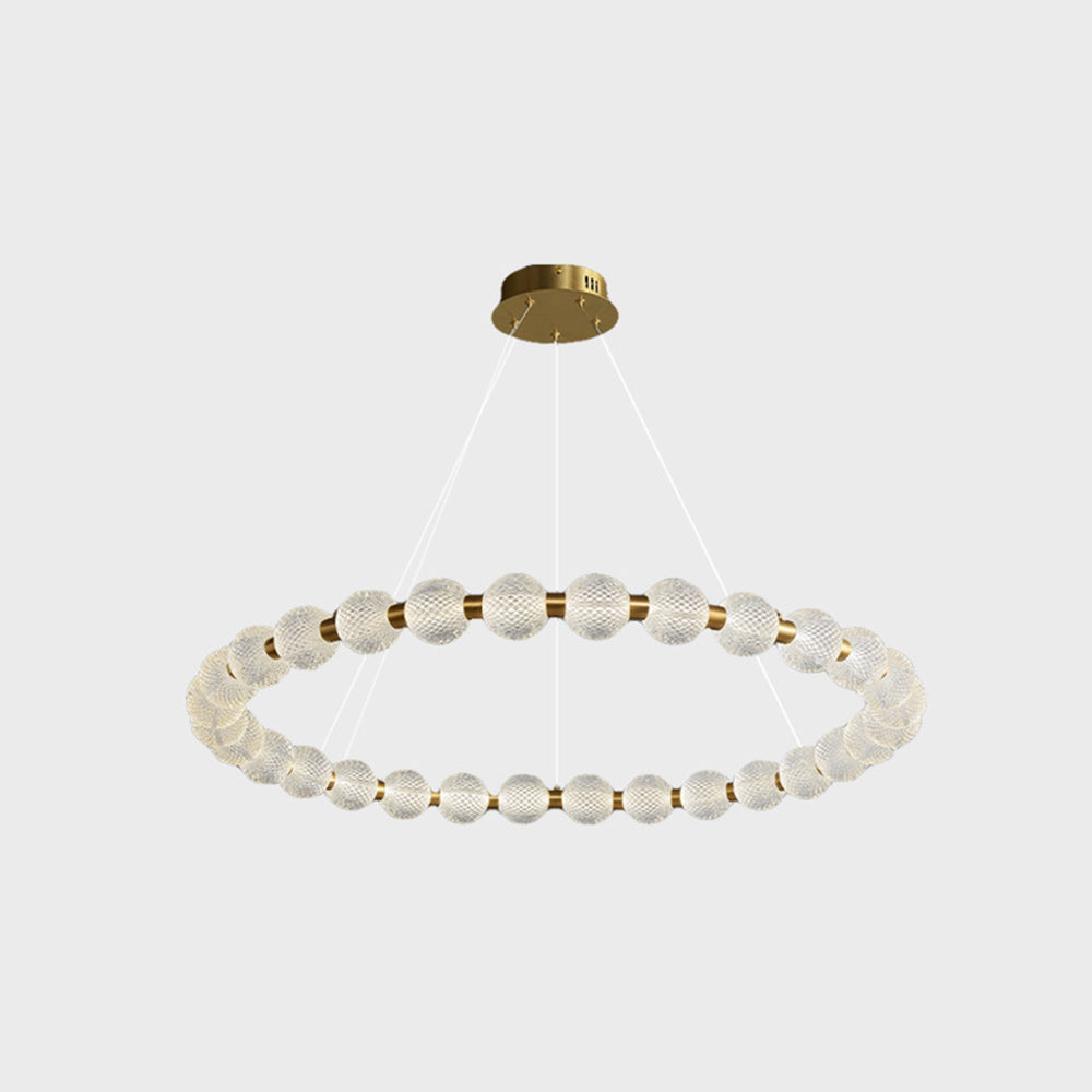 Valentina Design LED Lampada a Sospensione Metallo Acrilico Oro Anello Soggiorno/Camera da Letto/Sala da Pranzo