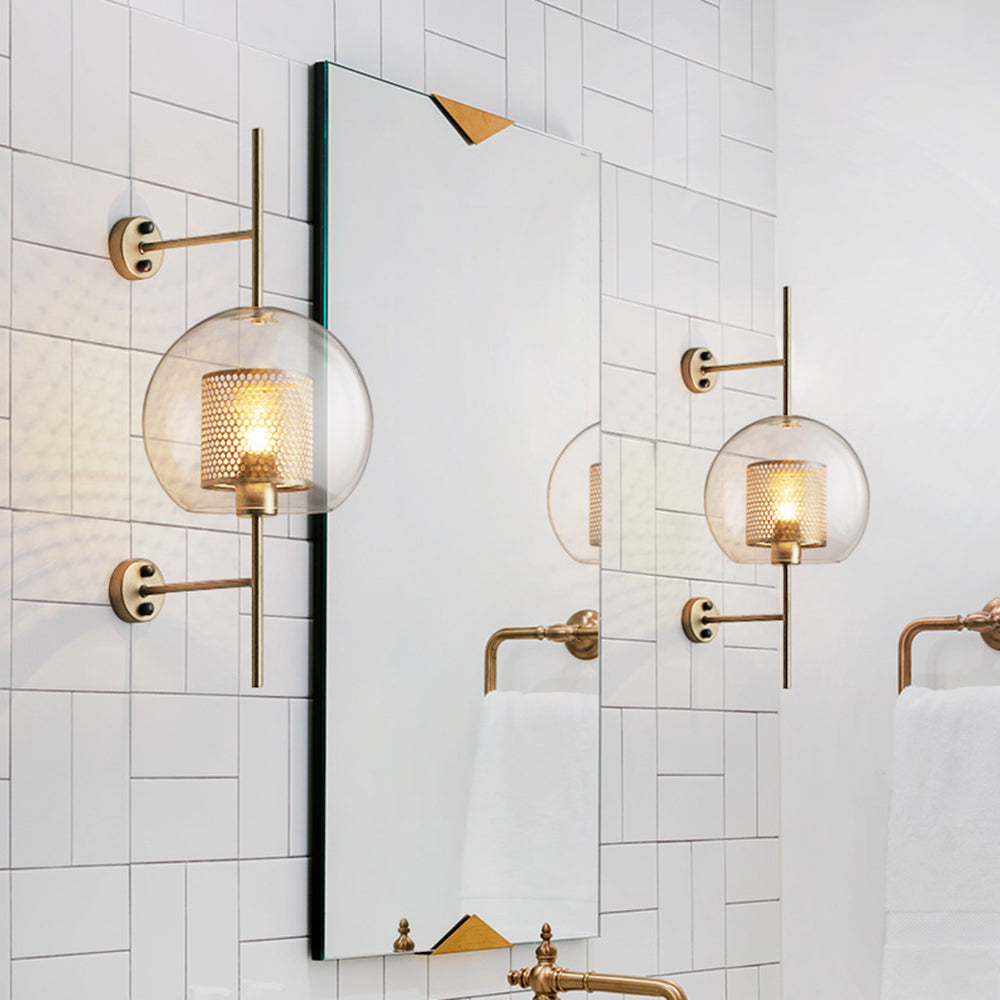 Arisha Industriale LED Applique Metallo/Vetro Argento/Oro Globale