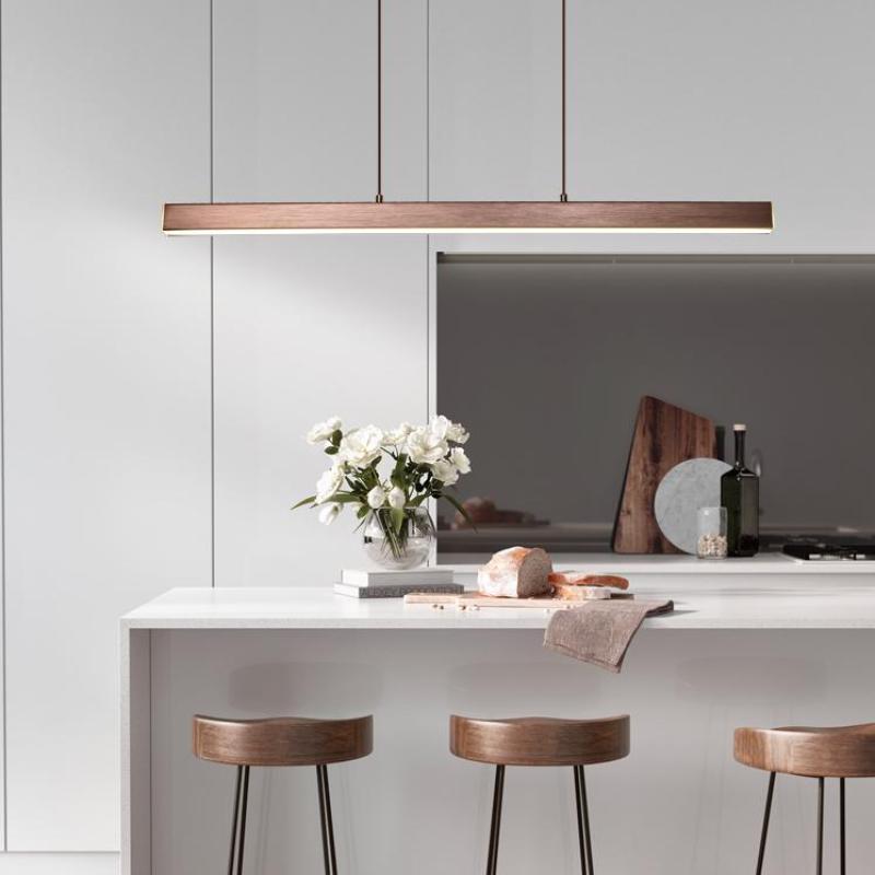 Arisha Moderna LED Lampada a Sospensione Metallo Nero/Marrone Lineare