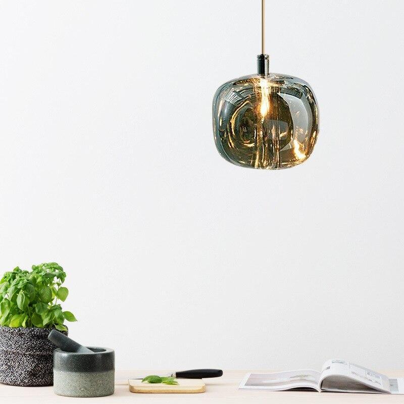 Valentina LED Lampada a Sospensione Vetro Ambra/Chiaro/Grigio Bolla Moderna