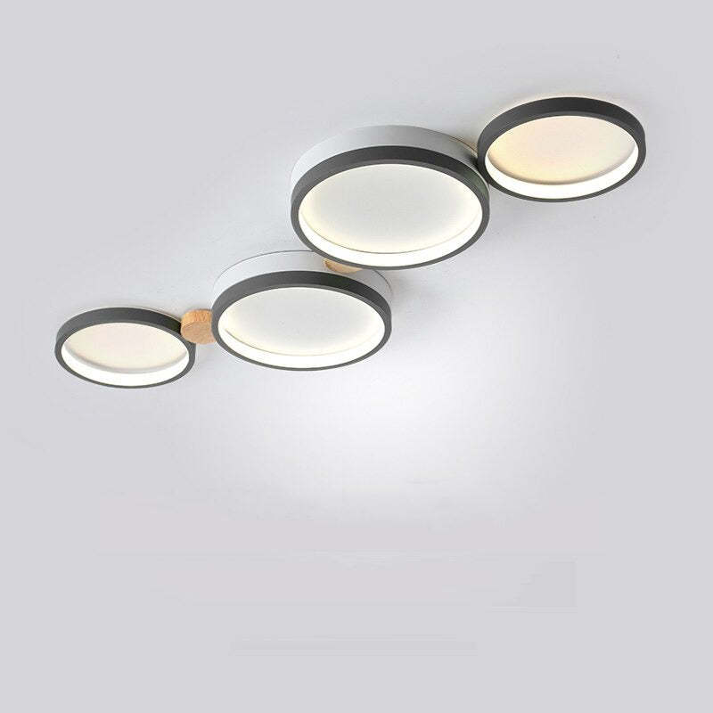 Arisha Minimalismo LED Plafoniera Bianco Rotonda Metallo Legno Soggiorno/Camera da Letto/Sala da Pranzo