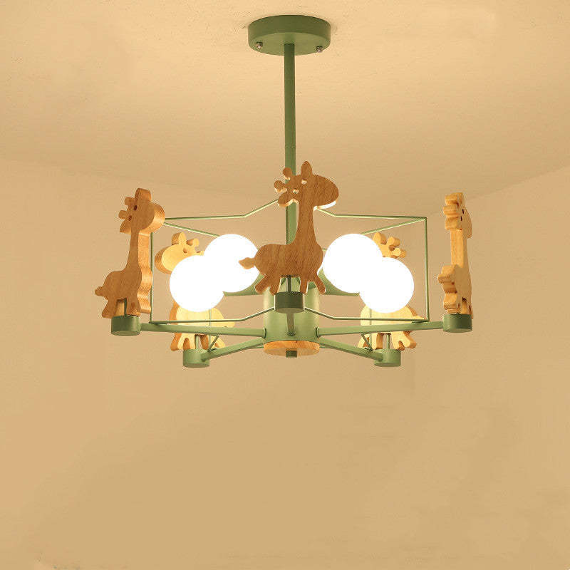 Arisha Moderno LED Design Creativo Giraffe Plafoniera Legno Metallo Camera da Bambini/Camera da Letto