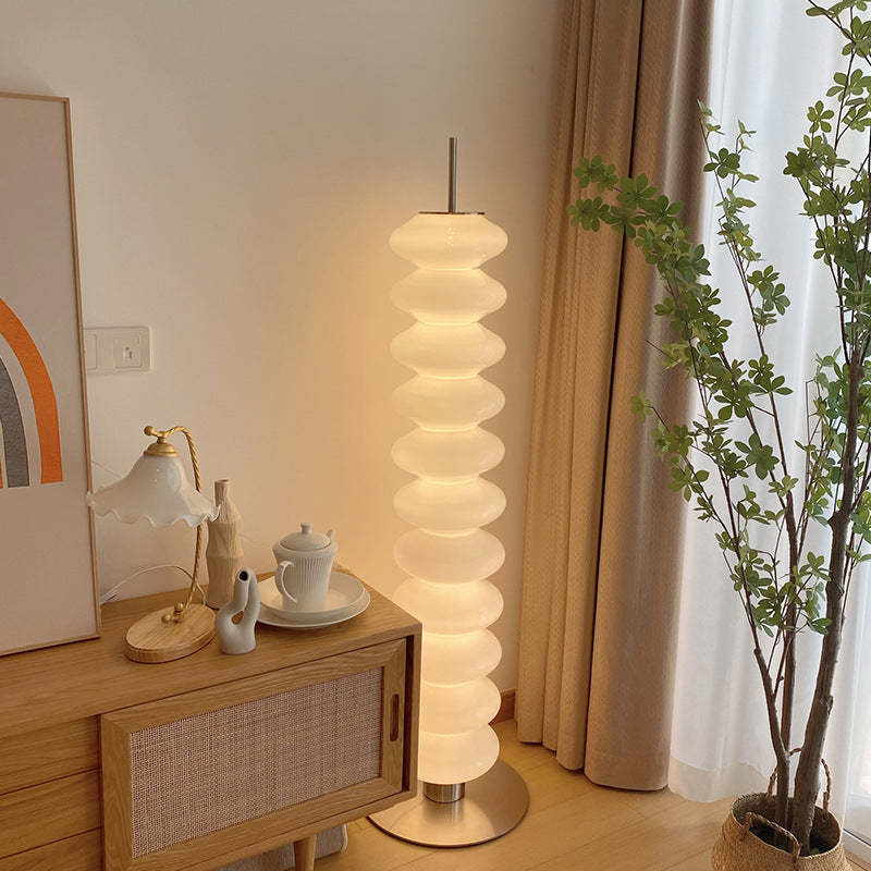 Mira Moderno Lungo Lampade da Terra Caramelle Metallo Vetro Bianco Soggiorno/Camera da Letto/Sala Studio