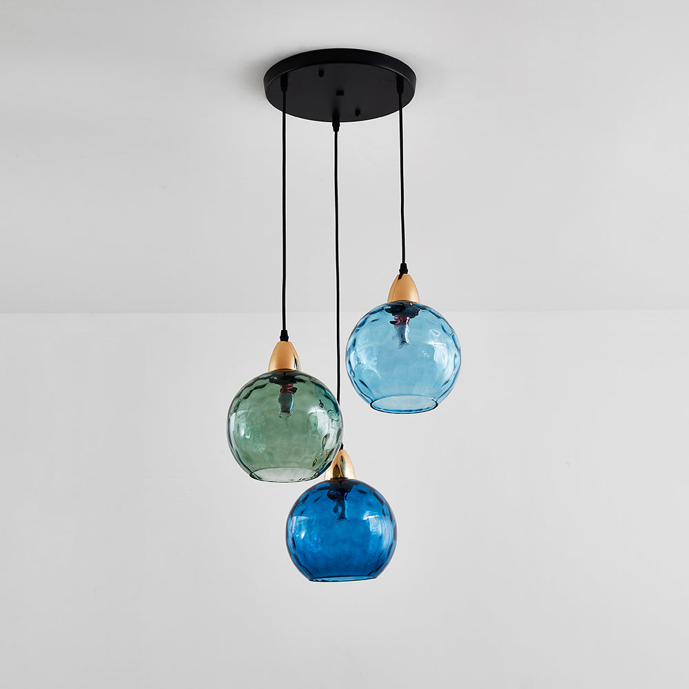 Valentina Design LED Lampada a Sospensione Vetro Ripple Acqua Variopinte Ciondolo Sfera Soggiorno/Camera da Letto