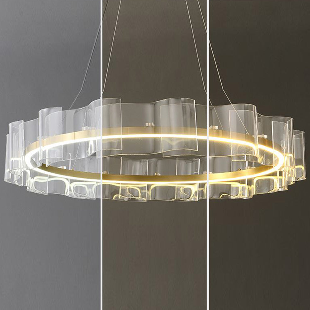 Arisha Creative Anello Metallo Acrilico Lampade a Sospensione