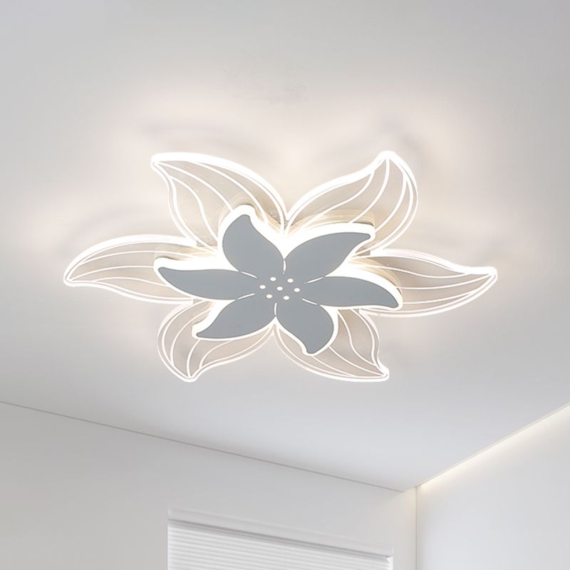 Arisha Designer Fiore Forma Metallo Acrilico Plafoniere Soggiorno