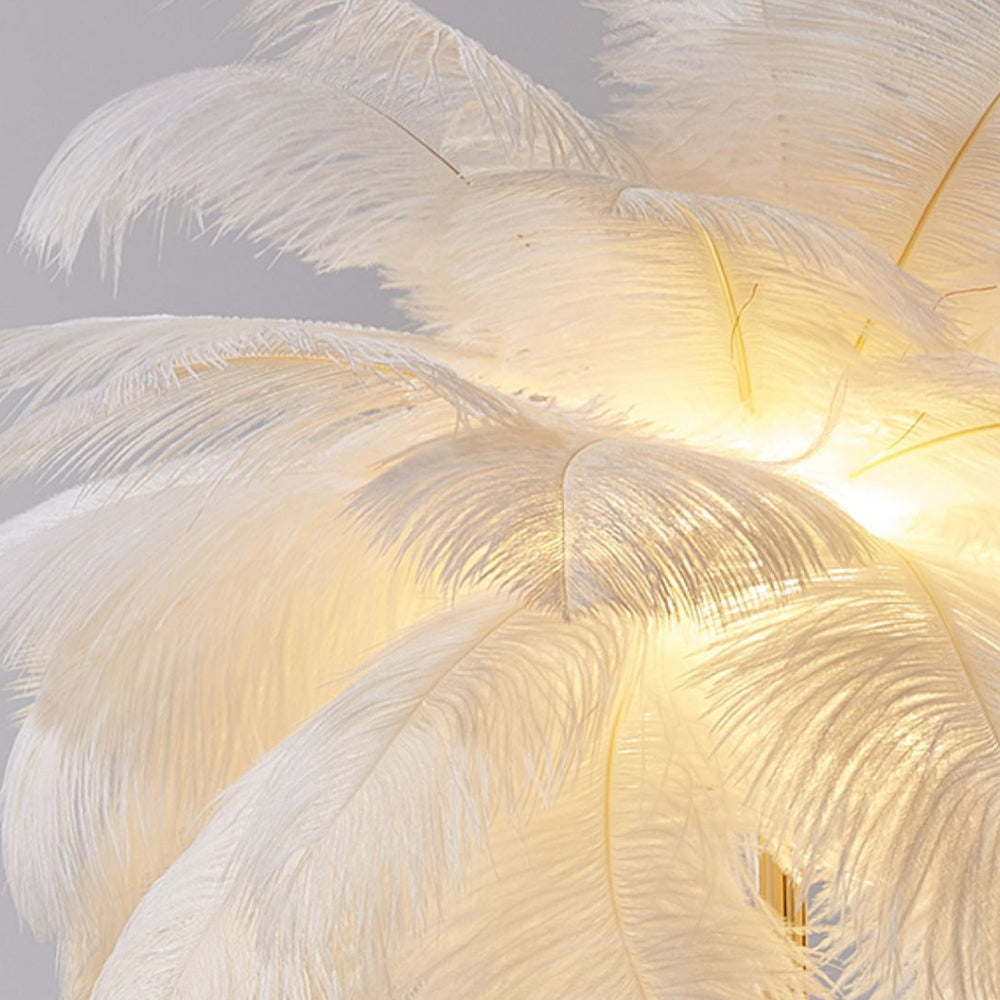 O'Moore Elegante LED Lampada da Terra Piuma di Struzzo/Metallo