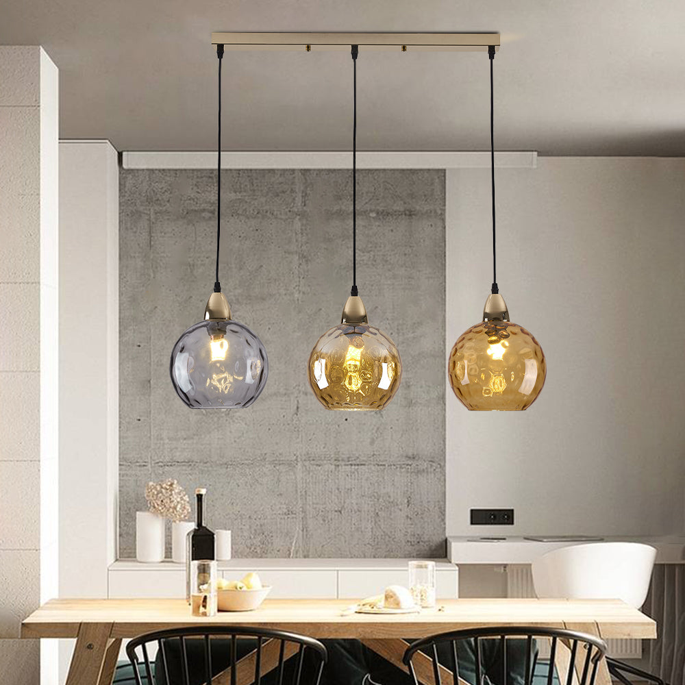Valentina Design LED Lampada a Sospensione Vetro Ripple Acqua Variopinte Ciondolo Sfera Soggiorno/Camera da Letto