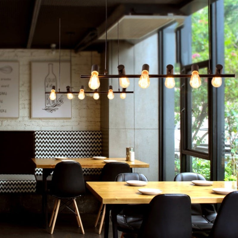 Silva Vintage Matello LED Lux Lampadario Nero Camera da Letto/Soggiorno/Sala da Pranzo