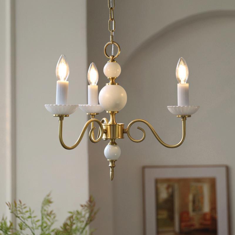 Silva Antico LED Candela Lampadari Ottone Ceramica Camera da Letto