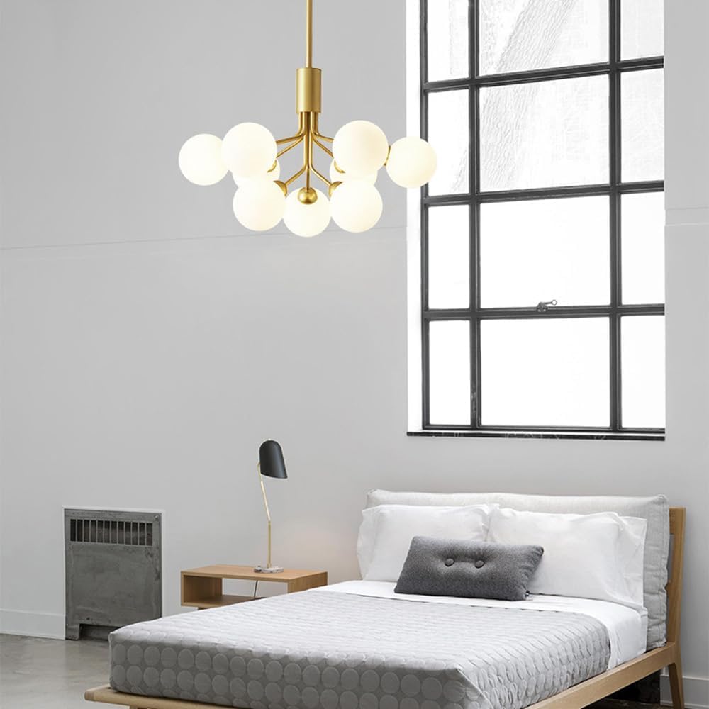 Valentina Moderno Metallo/Vetro Lux Lampadario Oro/Nero Camera da letto/Soggiorno