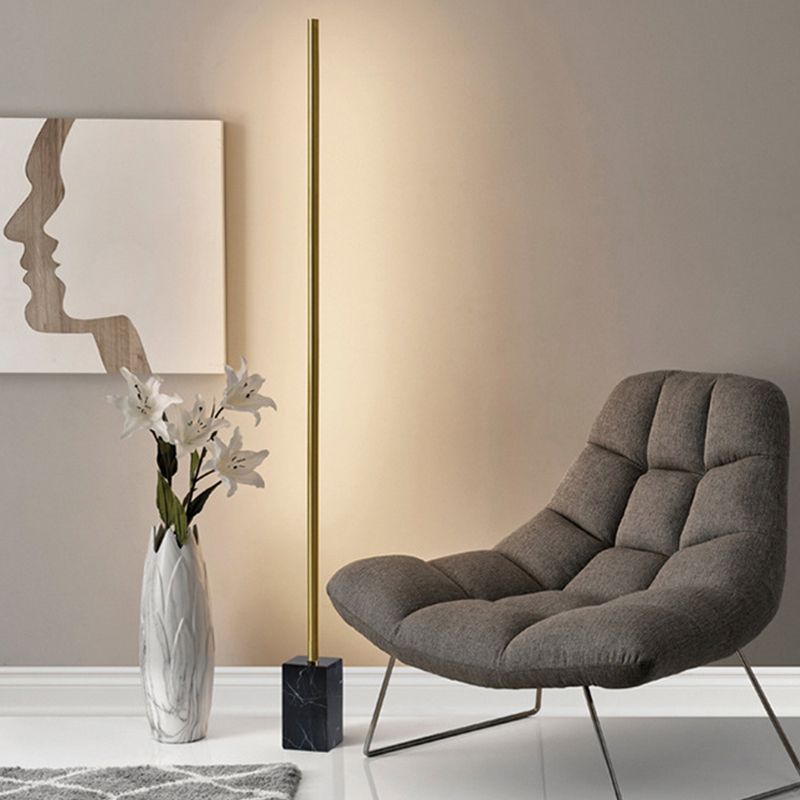 Arisha Minimalista LED Lampade da Terra Lineare Nero/Oro Metallo Marmo Soggiorno/Camera da Letto