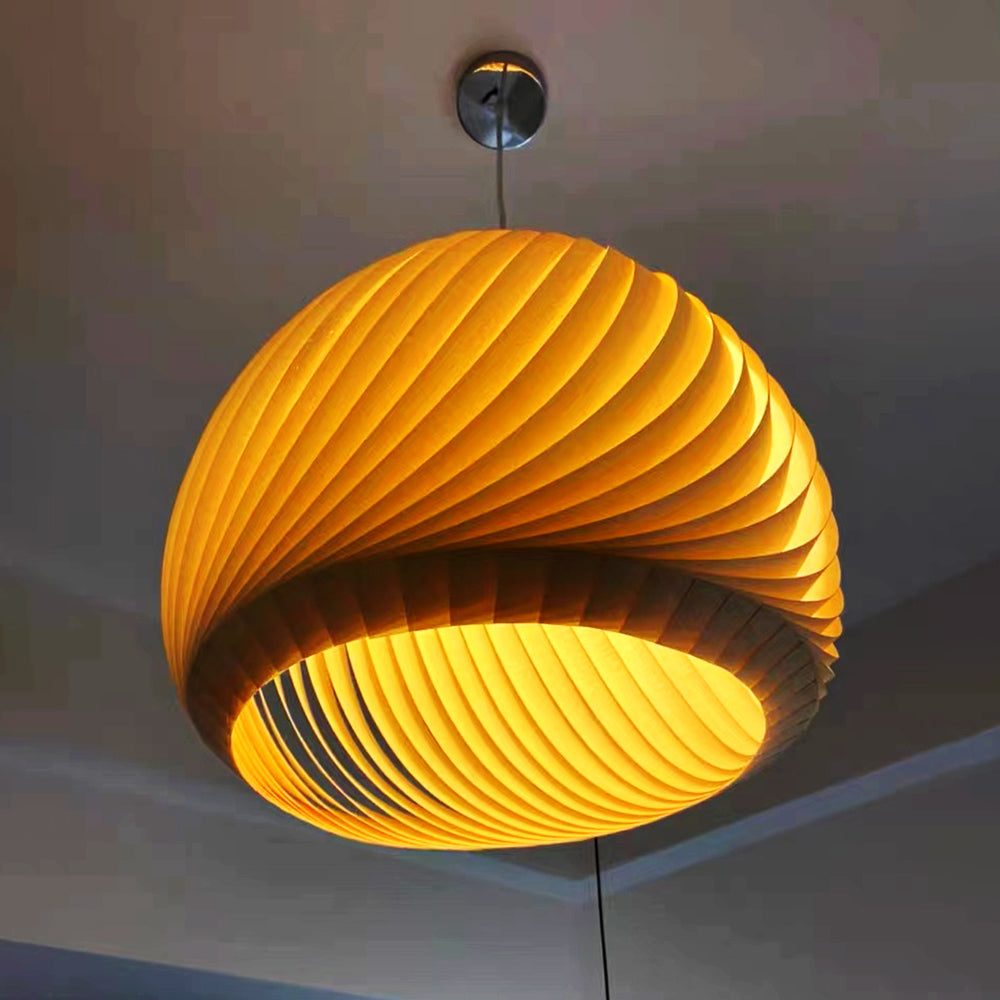 Muto Moderno LED Lampade a Sospensione Semicerchio Metallo Legno Nativo Soggiorno/Camera da Letto