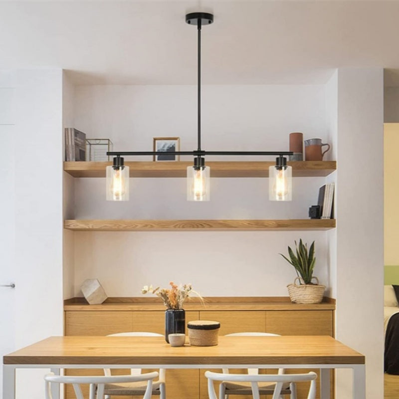 Arisha Industria Minimalista LED Lampadari Nero Metallo Cucina