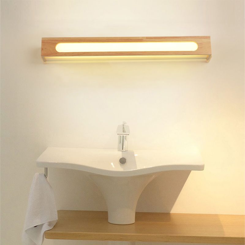 Muto Minimalista LED Lineare Applique Legno Marrone Soggiorno/Camera da Letto/Bagno