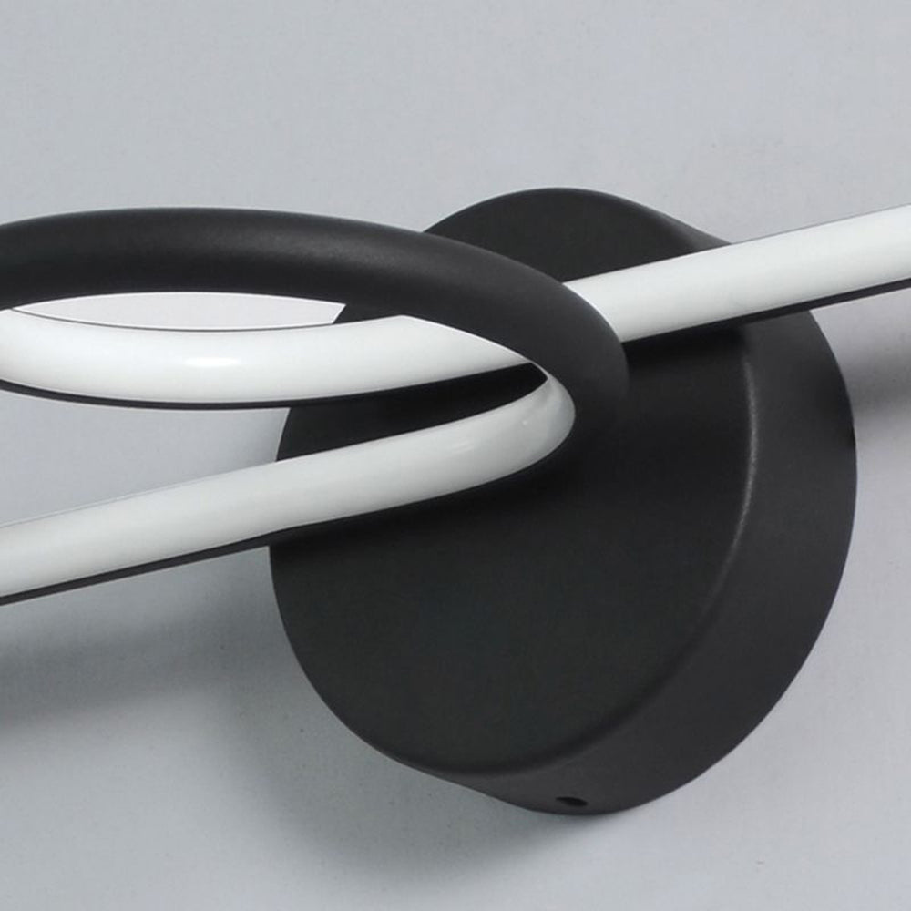 Arisha Applique Specchio Anteriore Curvo Vanità Metallo,Nero/Bianco