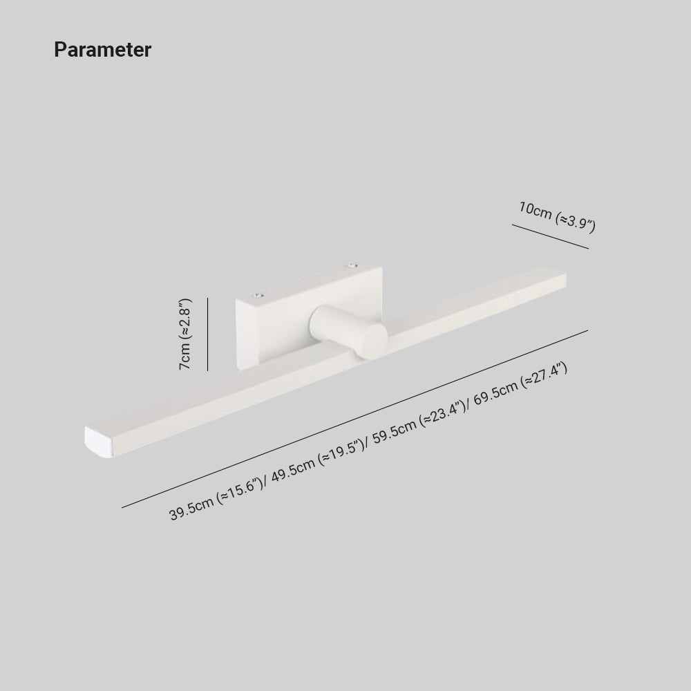 Arisha Minimalismo LED Applique Rettangolo Anteriore Vanity Metallo Bianco Bagno