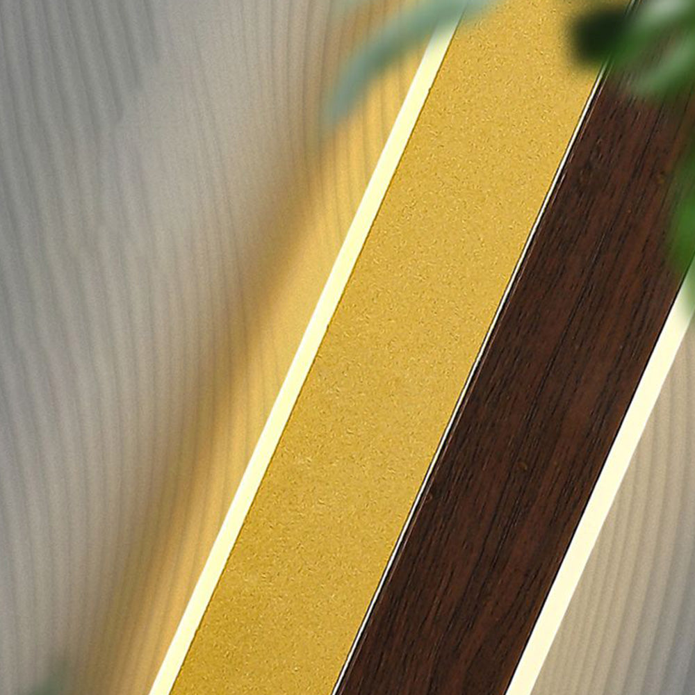 Muto Design LED Applique Metallo Acrilico Marrone/Legno Duo-Lineare Bagno
