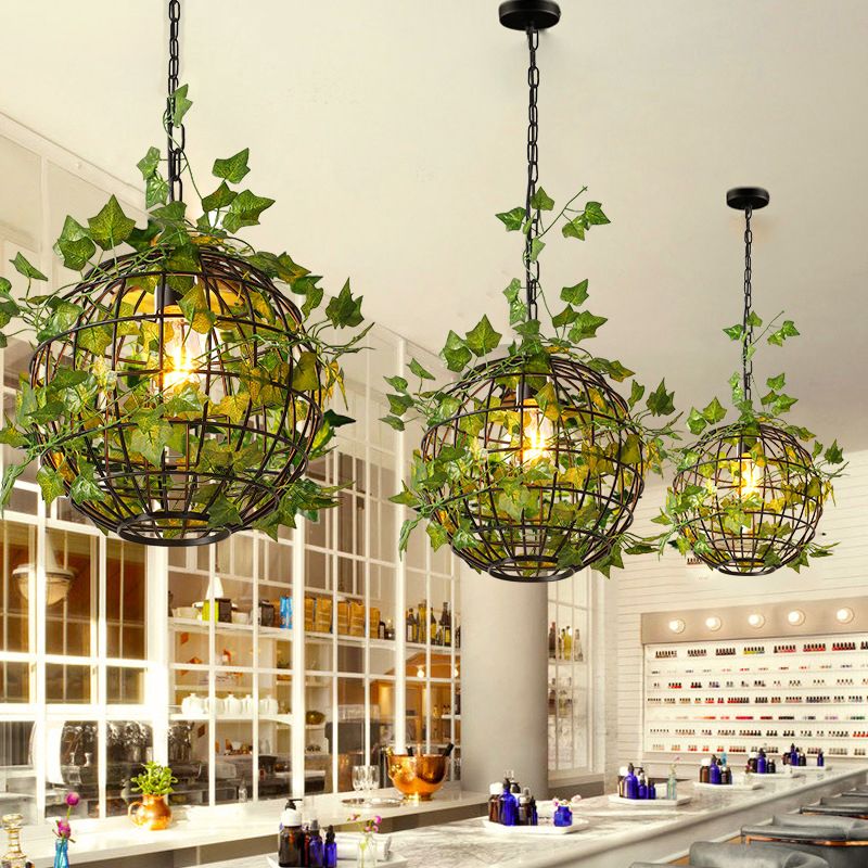 Ritta Rustica Verde Arte Deco Globo Vitigno Lampade a Sospensione