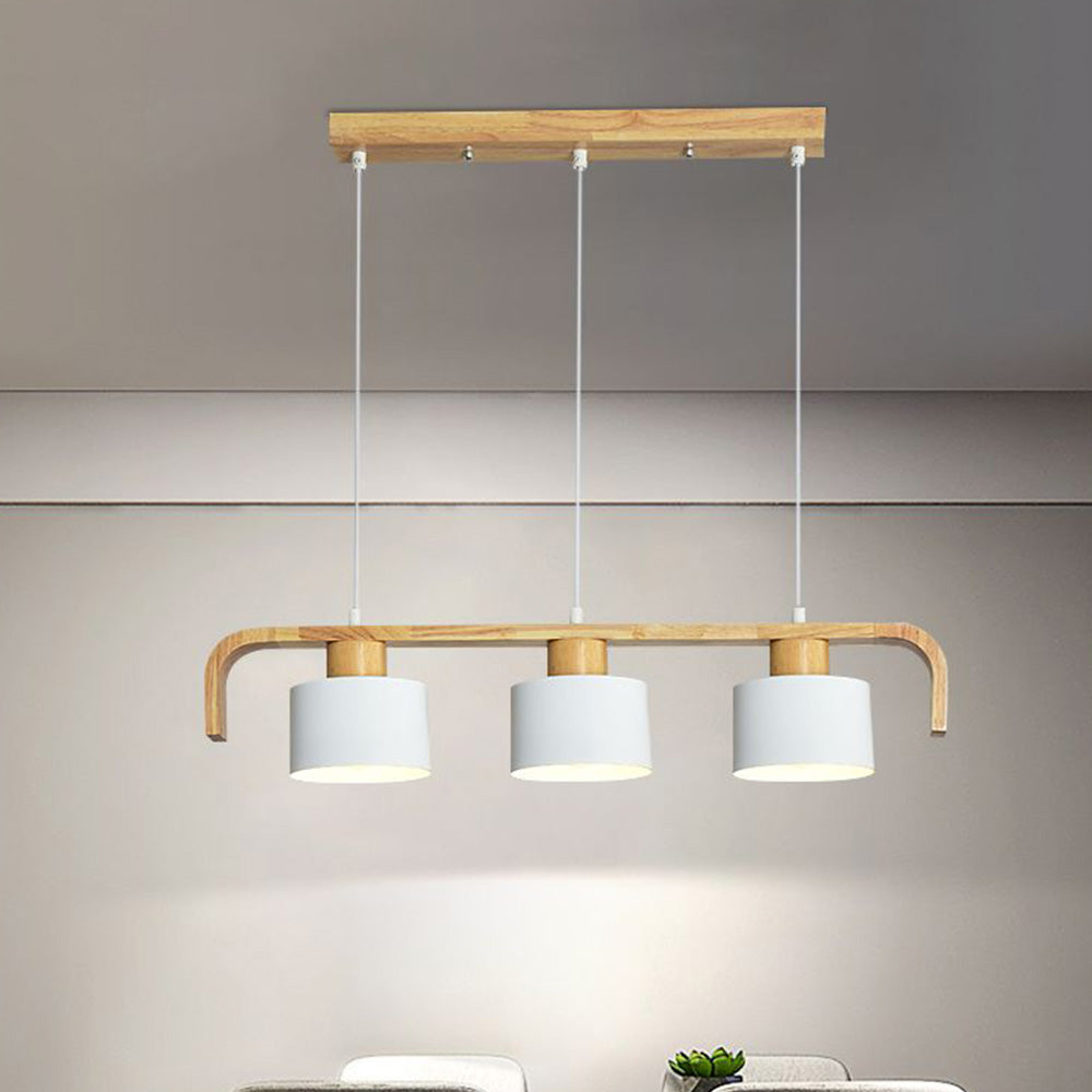 Valentina Lampade a Sospensione Cilindro Nordico, Legno, Camera da Letto