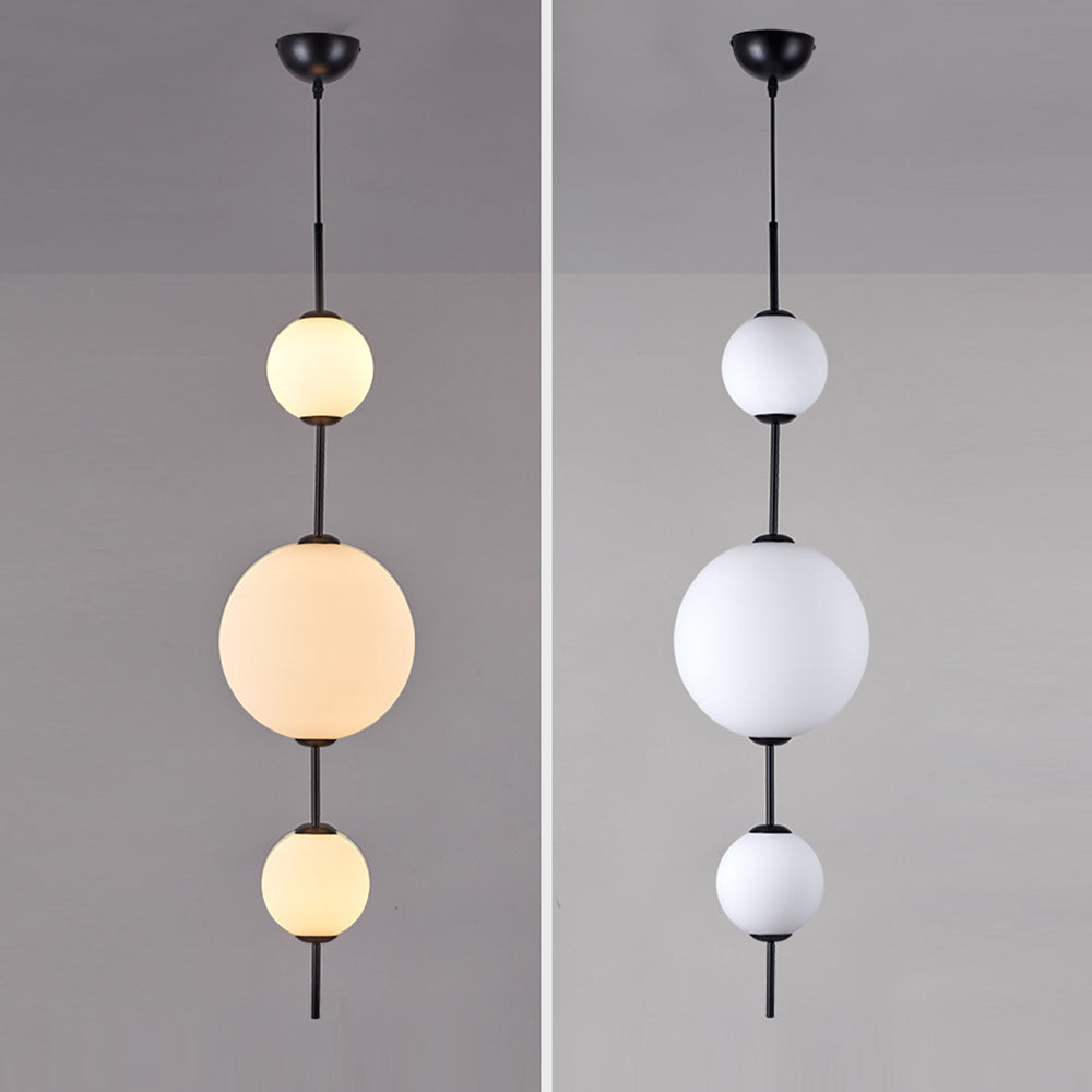 Valentina Design LED Creativo Palla Lampade a Sospensione Metallo Vetro Nero Soggiorno/Camera da Letto/Sala Studio
