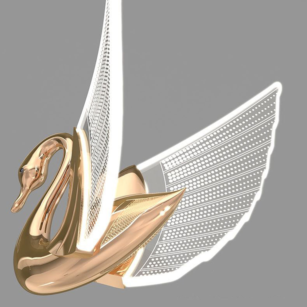 Arisha Design LED Cigno Lampada da Parete Acrilico Metallo Oro/Rosa Soggiorno/Camera da Letto