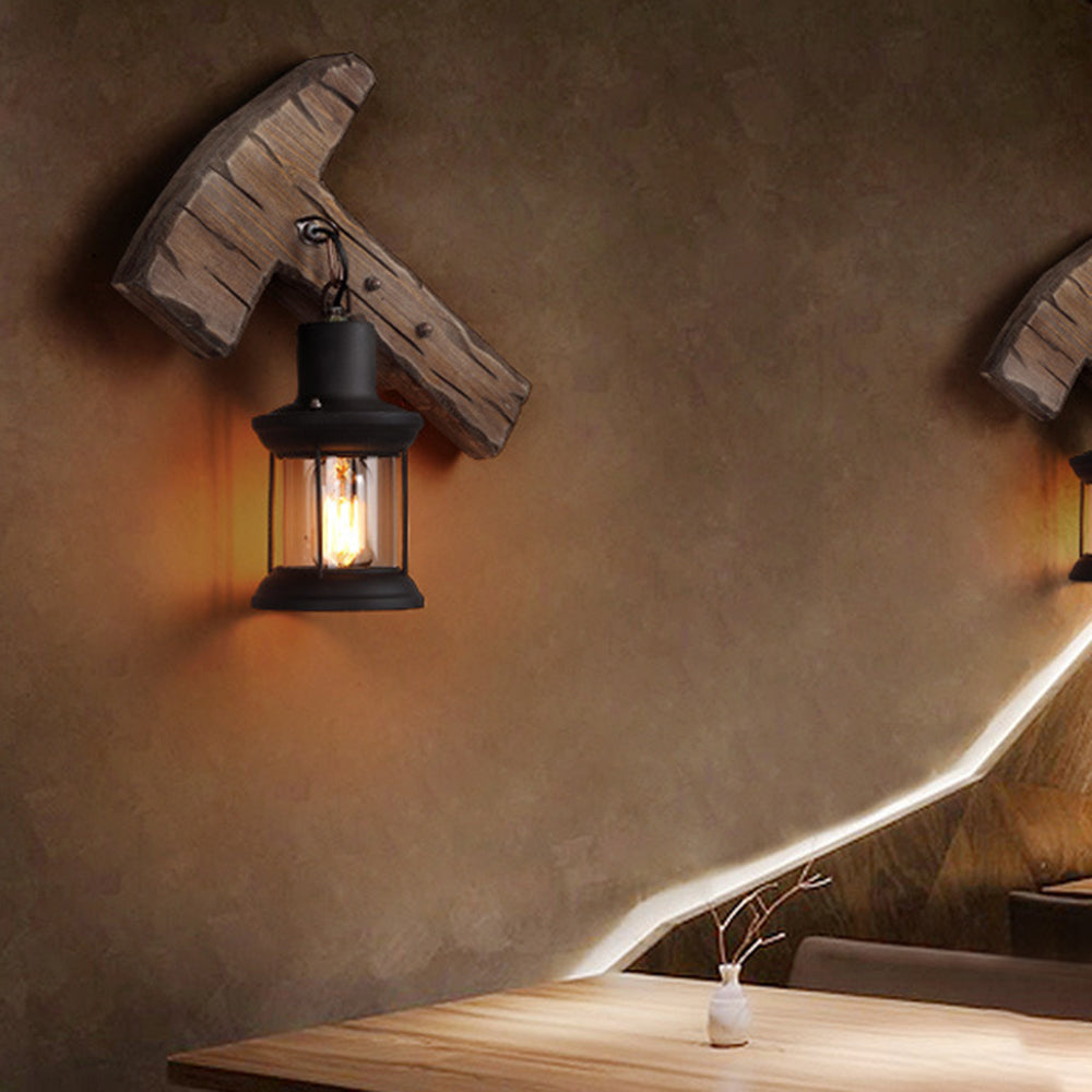 Epoch Vintage LED Lampada da Parete Legno/Metallo Soggiorno/Camera da Letto