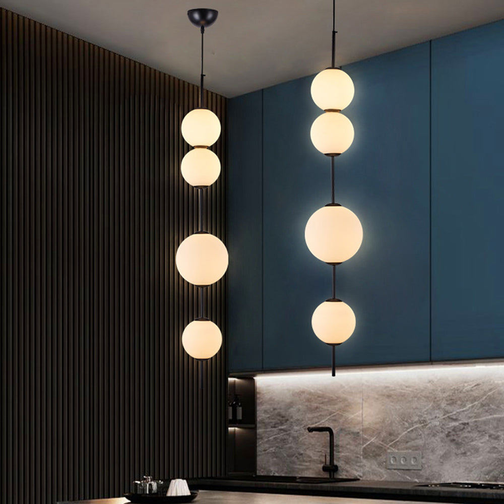 Valentina Design LED Creativo Palla Lampade a Sospensione Metallo Vetro Nero Soggiorno/Camera da Letto/Sala Studio