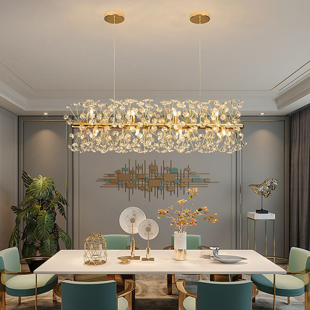 Arisha Lampada a Sospensione Art Flower in Metallo/Cristallo Oro