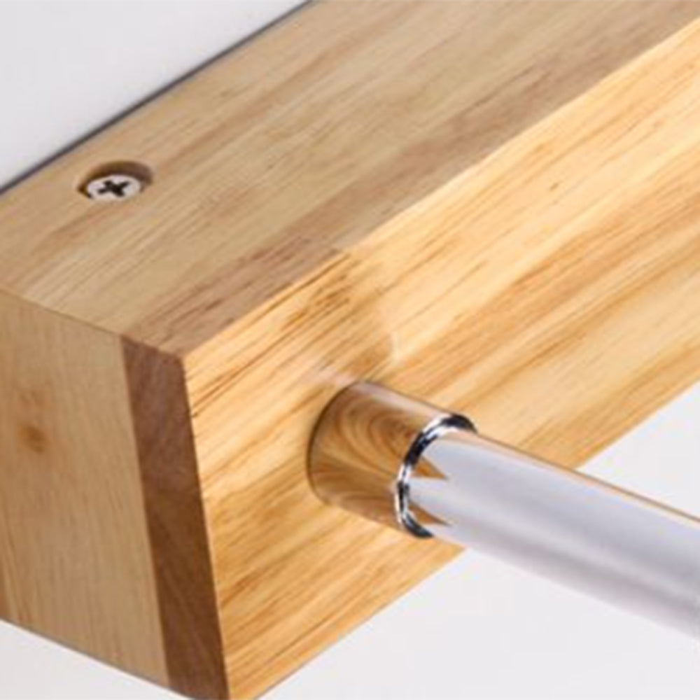 Muto Minimalismo Classico LED Applique Lungo Metallo Legno Vanità Specchio Bagno/Sala Studio