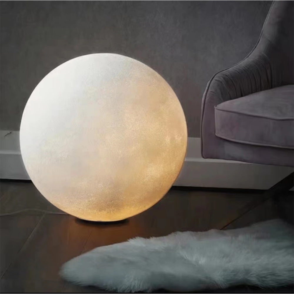 Aria Moderne LED Lampada da Terra Moon Resina Bianco Soggiorno