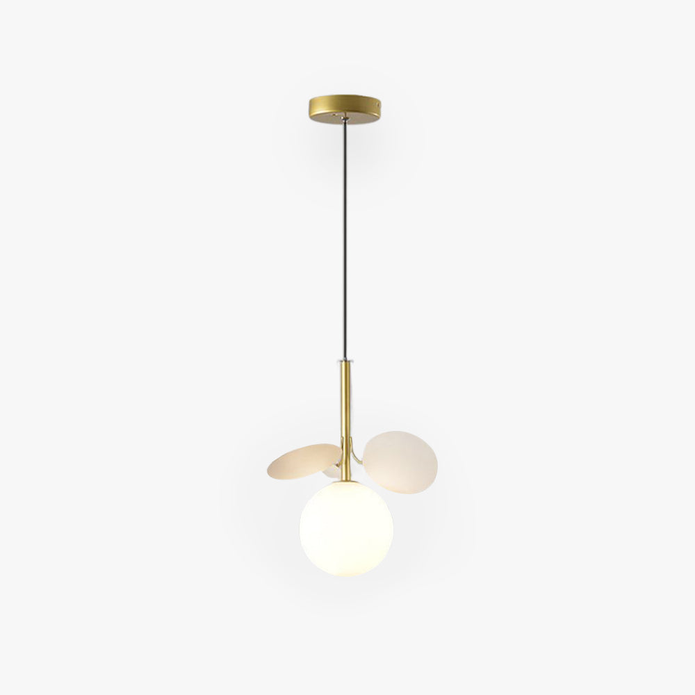 Arisha Moderne Arte Deco Globo Lampada a Sospensione Bianco Metallo/Vetro