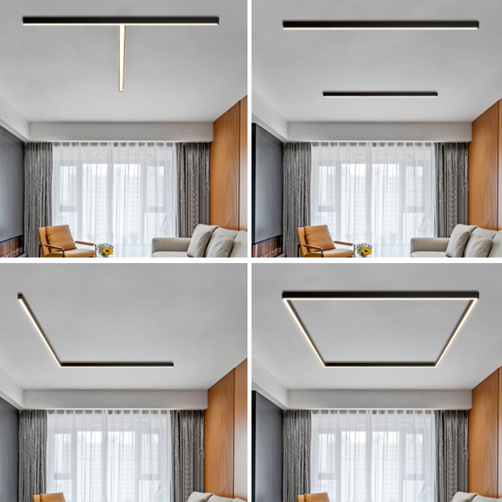 Arisha Moderne Lineare Design LED Plafoniere Economico Metallo Nere