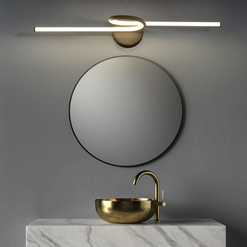 Arisha Applique Specchio Anteriore Curvo Vanità Metallo,Nero/Bianco