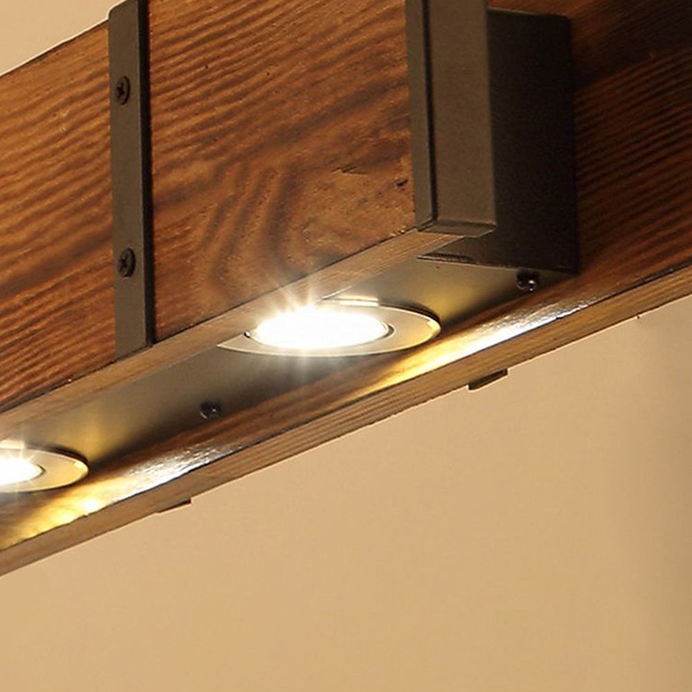 Silva Vintage LED Lampada a Sospensione Legno Lineare Soggiorno/Ristorante