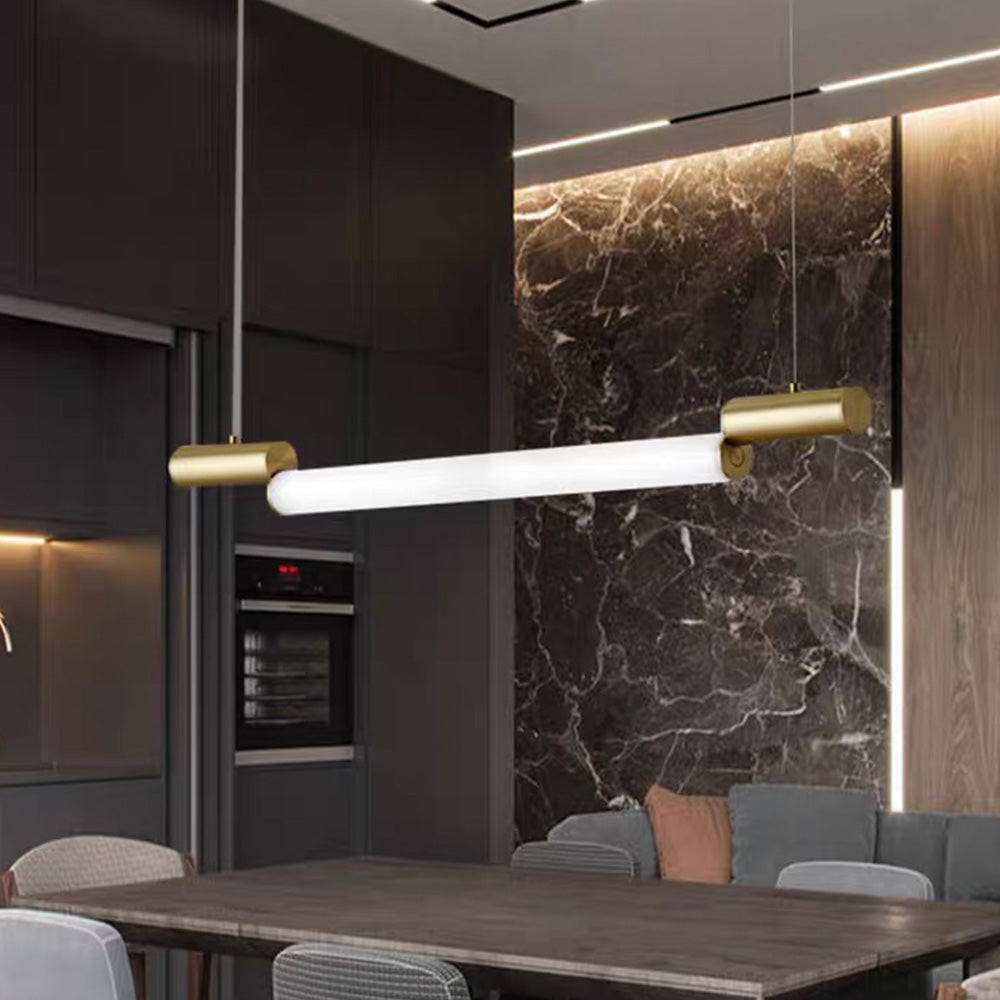 Arisha Minimalista LED Lampade a Sospensione Metallo/PVC Oro Lineare