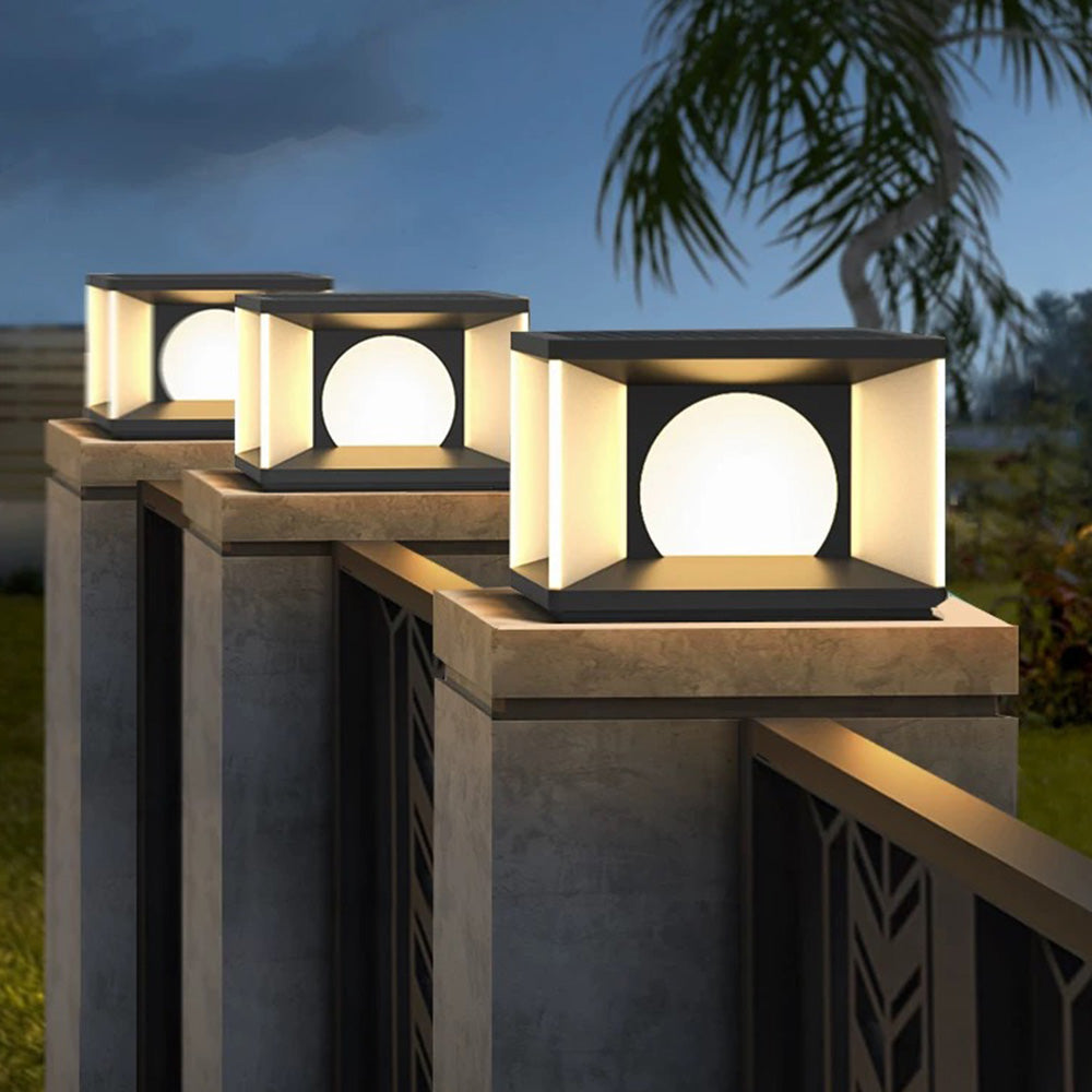 Ray Moderno LED Quadrato Metallo Lampade da Esterno Nero