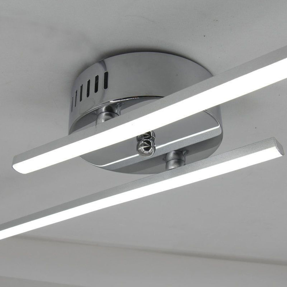 Arisha Moderne LED Applique Moppia Lineare Metallo Nero/Argento Bagno