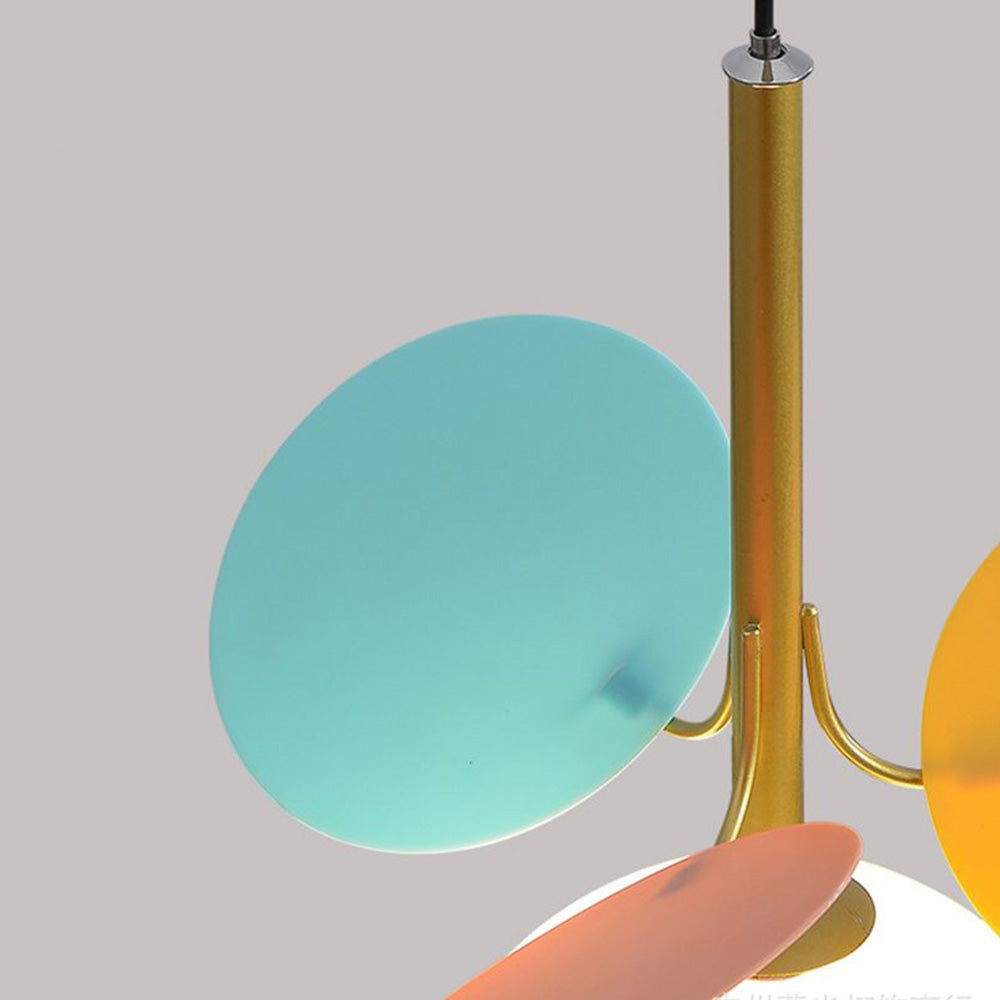 Arisha Moderne Arte Deco Globo Lampada a Sospensione Bianco Metallo/Vetro