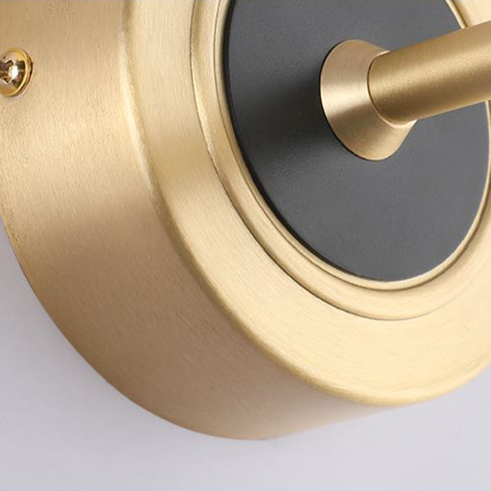 Arisha Design Vintage LED Applique Rettangolo Lineare Specchio Metallo Anteriore Nero/Oro Bagno