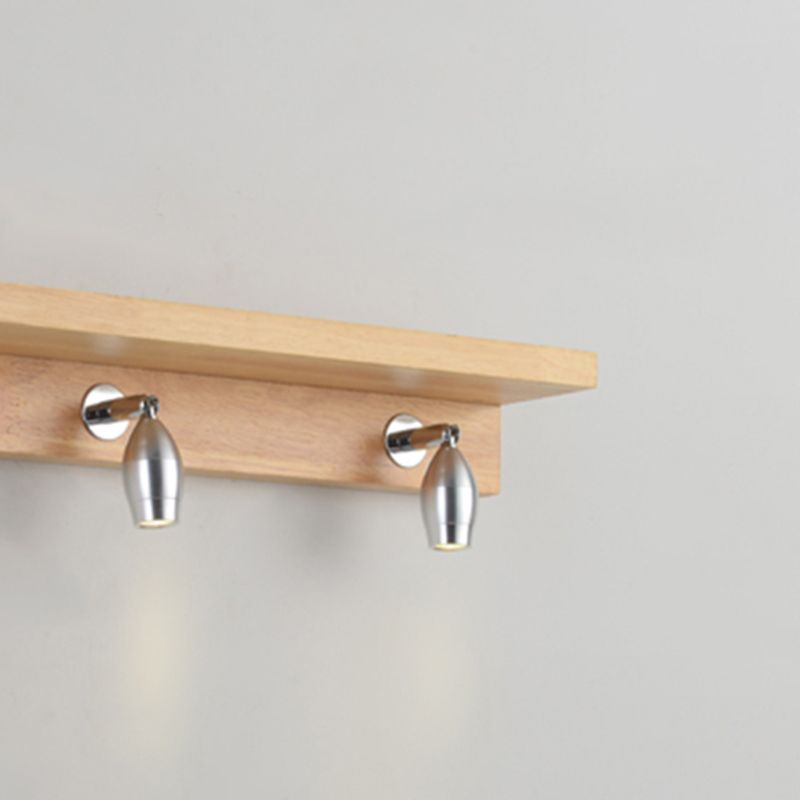 Muto Minimalista LED Lineare Applique Legno Marrone Soggiorno/Camera da Letto/Bagno