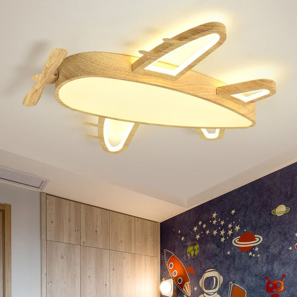 Arisha Plafoniera in Legno/Acrilico Modern Art Plane, Colore Legno/Legno Scuro